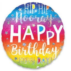 Hip Hooray Holographic Birthday Balloon