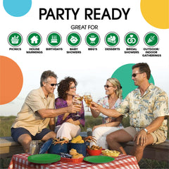 7 In. Emerald Green Paper Plates - 50 Ct.