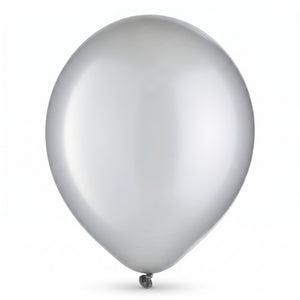 Elegant Pearl Silver Latex Balloons - 12" (10 Pack)