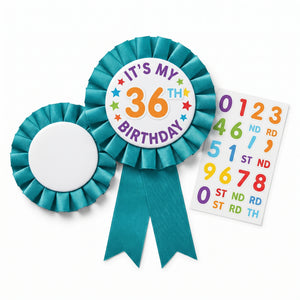 Customizable Birthday Button with Number Stickers