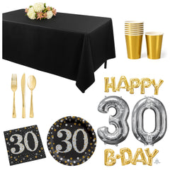 66 Pcs 30th Birthday Party Base Kit - For 8 Guests