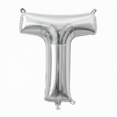 Silver Foil Letter "T" Balloon - Air Filled