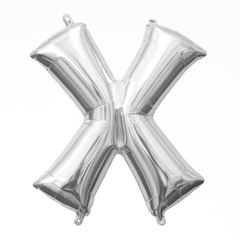 Silver Letter "X" Foil Balloon - Air-Filled