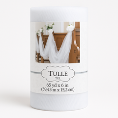 Elegant White Tulle Spool for Wedding Decorations