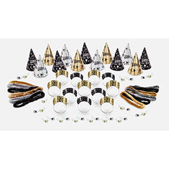 Amscan Elegant Eve 2026 New Year's Eve Decorations Party Supplies for 25, Includes Cone Hats and Tiaras