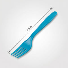 Caribbean Blue Plastic Forks - 7.5 in. - 20 Pack