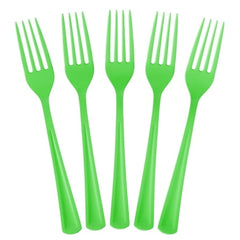 PMA - Heavy Duty Lime Green Plastic Forks - 50 Ct.