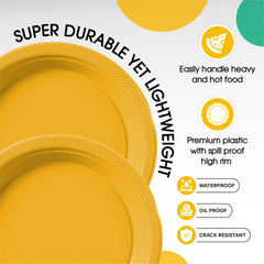 PMA - 7 In. Yellow Plastic Plates - 50 Ct.