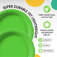 PMA - 7 In. Lime Green Plastic Plates - 50 Ct.