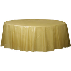 Gold Flannel Backed Round Table Cover - 84"
