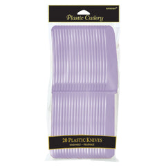 Lavender Plastic Knives - 20 Pack
