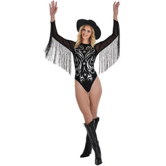 Glamorous Cowgirl Halloween Bodysuit - Women's L/XL