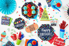 Royal Blue 7-Inch Round Plastic Dessert Plates - 20 Pack