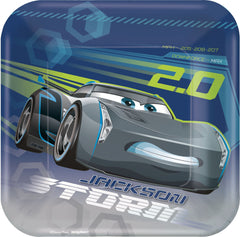 Disney Cars 3 Square Dessert Plates, 7-Inch, 8-Pack