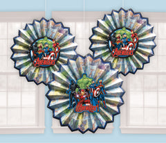 Marvel Avengers Paper Fan Decorations - 3 Pack