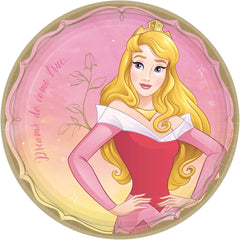 Disney Princess Aurora "Dreams Do Come True" 9" Round Paper Plates, 8-Pack