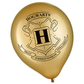 Harry Potter Hogwarts Latex Balloons, 12" Gold, 6 Pack
