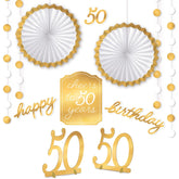 Golden Age 50th Birthday Room Decorating Kit in Gold