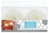 White Floating Flower Water-Activated Flameless LED Candles, 2-Pack