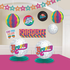 Groovy Vibes 70s Party Room Decorating Kit, 10-Piece Set