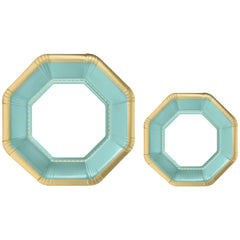 Premium Robins Egg Blue 10" Octagonal Paper Plates (Multipack)
