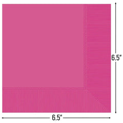 Bright Pink Luncheon Napkins - 6.5 in. - 50ct