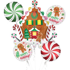 Gingerbread House & Cookies Foil Balloon Bouquet