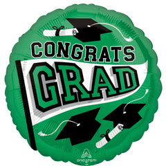 Festive Green "Be True to School" Graduation Foil Balloon
