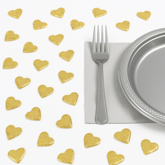 Glitter Gold Heart Table Scatter Confetti, 40-Pack