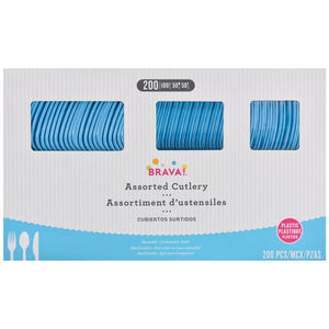 Little Gym - Caribbean Blue Assorted Plastic Cutlery Set - 200 Ct.