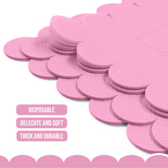 Pink Scallop Beverage Napkins - 4.75 In. X 4.75 In. | 50 Ct.