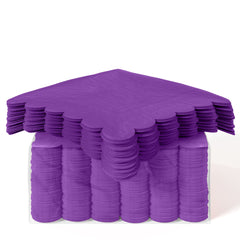 Purple Scallop Beverage Napkins - 50 Ct.