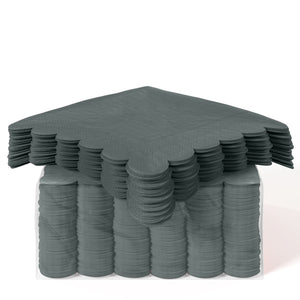 Silver Scallop Beverage Napkins - 50 Ct.
