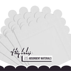 White Scallop Beverage Napkins - 4.75 In. X 4.75 In. | 50 Ct.