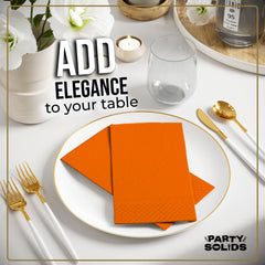 Orange Guest Towel Napkins - 40 Ct.