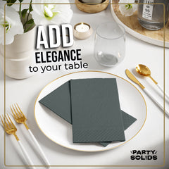 Silver Guest Towel Napkins - 40 Ct.