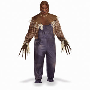Men's Sinister Scarecrow Halloween Costume with Mask and Gloves