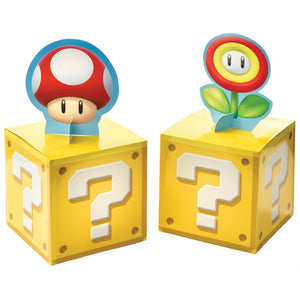 PMA - Super Mario Bros Question Block Table Centerpiece Kit, 4-Piece Set
