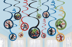 PMA - Marvel Avengers Powers Unite Hanging Swirl Decorations - 12 Pack
