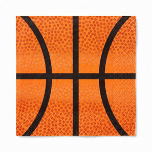 Slam Dunk Basketball Beverage Napkins - 5 In. X 5 In.