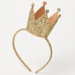 Glittering Gold Birthday Crown Headband