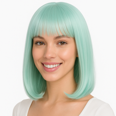 Cool Mint Long Bob Wig