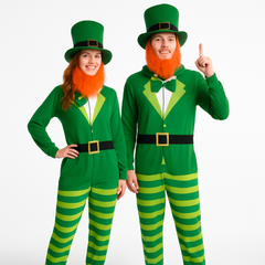 St. Patrick's Day Leprechaun Zipster Costume with Hat - S/M