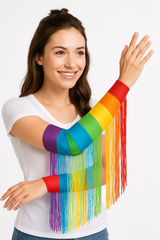 Vibrant Pride Rainbow Fringe Arm Sleeves