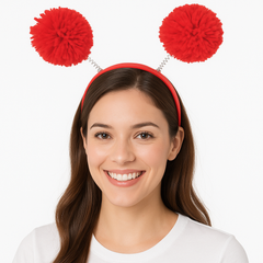 Red Pom Pom Head Bopper - Cheer and Costume Accessory