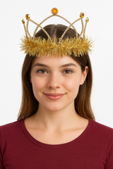 Sparkling Yellow Tiara with Tinsel Trim