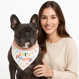 "Let's Pawty" Dog Bandana for Birthday Celebrations