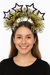 Light-Up Star Tinsel Headband for New Year's Eve
