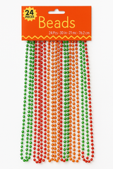 Fiesta Metallic Bead Necklaces - 30" Assorted Colors, 24-Pack