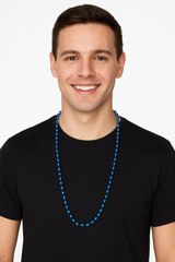 Royal Blue Metallic 30" Bead Necklace
